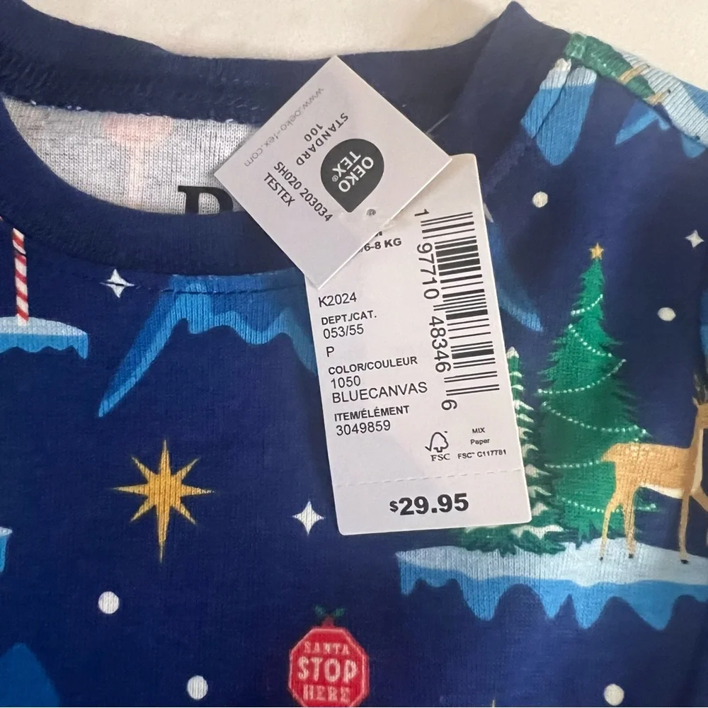 NWT PJ Place Baby Christmas Train Pajama Set 3-6M Holiday Cotton 2 Piece